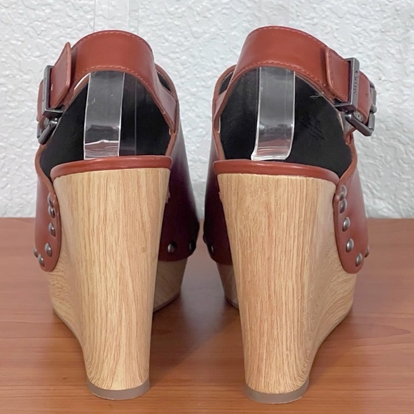 Circus Sam Edelman Wedge Peep toe Sandal Brown SZ 7.5 - Picture 4 of 13